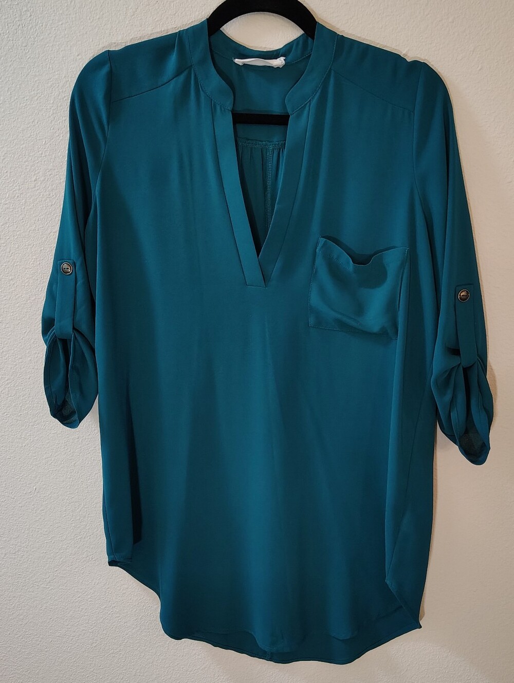 All in Favor Perfect Henley Tunic in a Beautiful Deep Teal ~Size Small ~Like New
